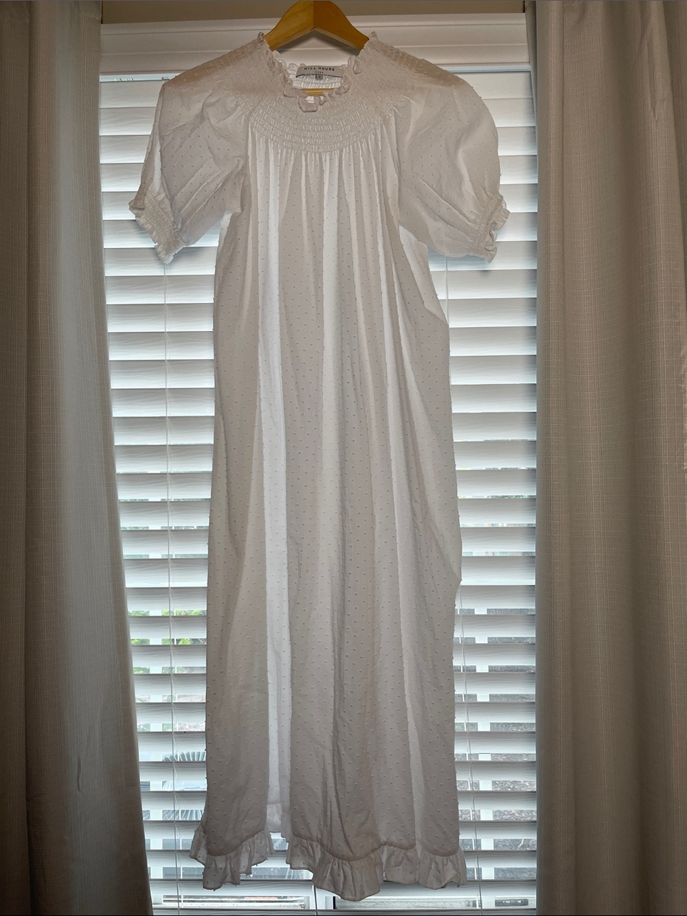 Hill House White Swiss Dot Maxi Dress